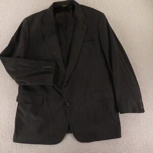 VTG Hopsack Jacket XL XLT 48XL Gray‎ Black Wide Pinstripe 100% Wool Blazer USA